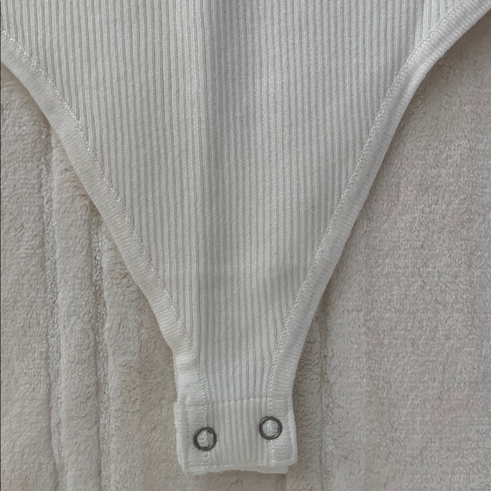 Sweet Rain Off-white Ribbed Off-Shoulder Bodysuit One Piece - Picture 6 of 8